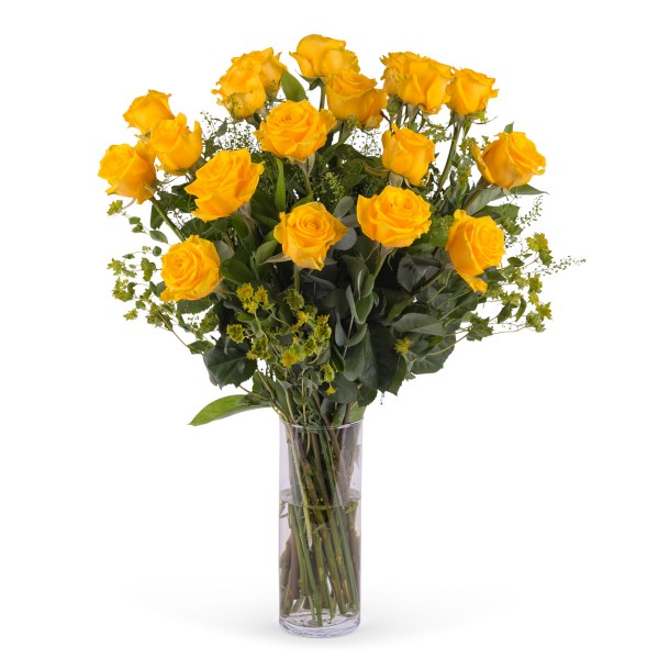 Impulso, 18 Rosas Amarelas de Pé Longo