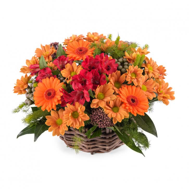 Madeira, Arranjo em Cesto de Flores Mistas