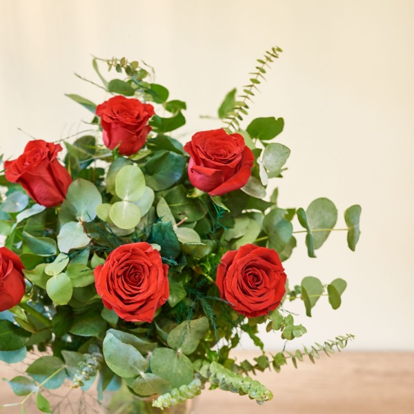 Sexta, 6 Rosas Vermelhas de Pé Longo
