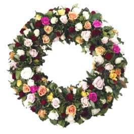 Condolences -  Mourning wreath of roses, Condolences -  Mourning wreath of roses