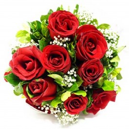 12 red roses with filler, 12 red roses with filler