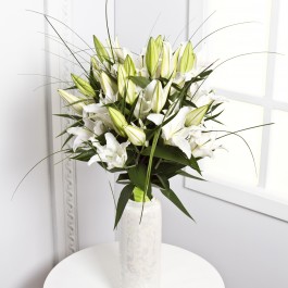 Sympathy Bouquet with White Lilies, Sympathy Bouquet with White Lilies