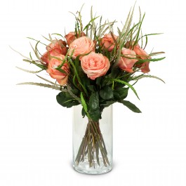 12 Salmon Colored Roses, 12 Salmon Colored Roses