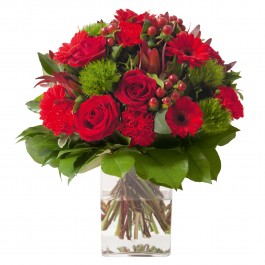 Sympathy bouquet in red colour (without vase), Sympathy bouquet in red colour (without vase)
