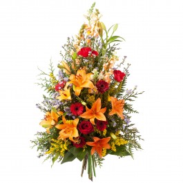 Funeral sheaf in red and orange colours, Funeral sheaf in red and orange colours