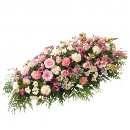 Funeral spray of mixed flowers in pink colour, Funeral spray of mixed flowers in pink colour