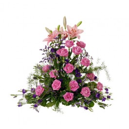 High funeral arrangement, Rosa-Lila, High funeral arrangement, Rosa-Lila