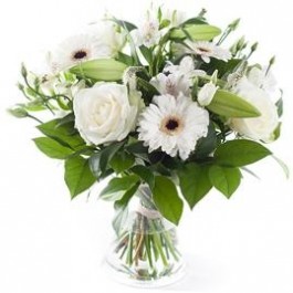 White mixed bouquet, excl. vase, White mixed bouquet, excl. vase