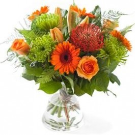 Orange mixed bouquet, excl. vase, Orange mixed bouquet, excl. vase