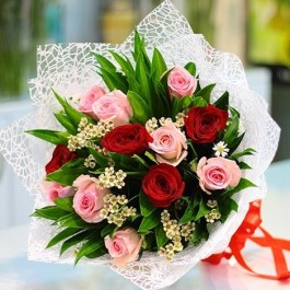 Red and Pink Roses Bouquet, Red and Pink Roses Bouquet