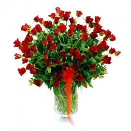 100 Red Roses in Vase, 100 Red Roses in Vase
