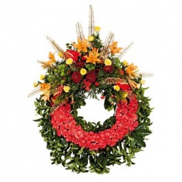 Wreath with ribbon, Wreath with ribbon