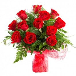 12 rosas de tallo medio, 12 rosas de tallo medio