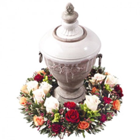 Rest in Peace - Urn Wreath of Roses, Rest in Peace - Urn Wreath of Roses