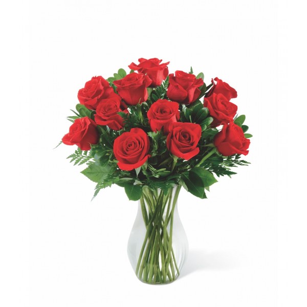 12 rosas de tallo medio, 12 rosas de tallo medio