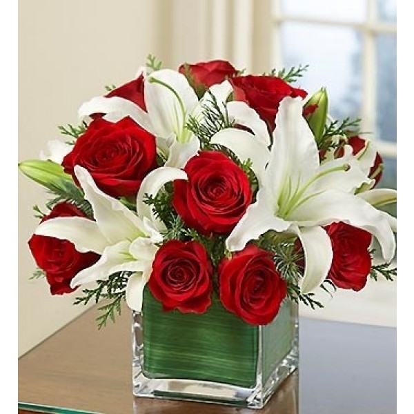 Arrangement of Red Roses and White Liliums, Arrangement of Red Roses and White Liliums
