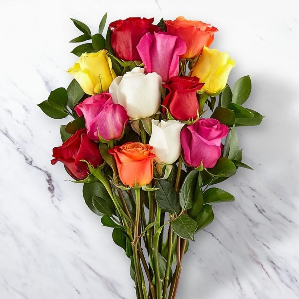 12 Mixed Roses Bunch, 12 Mixed Roses Bunch