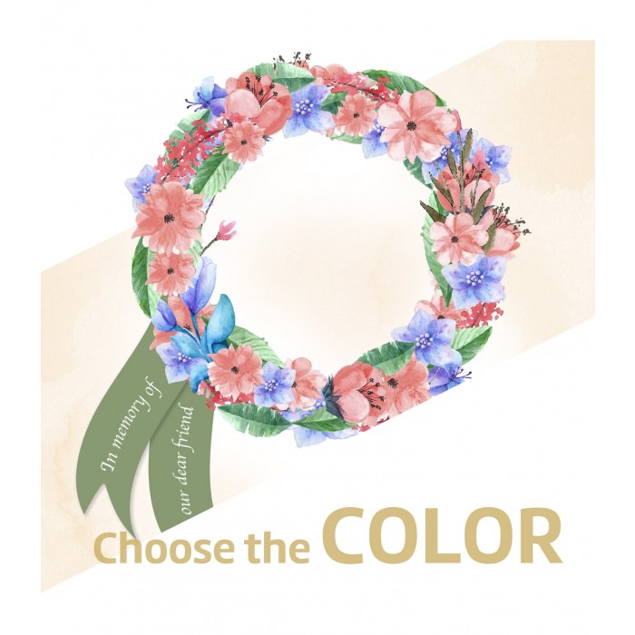 Wreath with ribbon, Wreath with ribbon