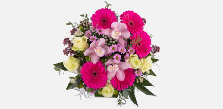Enviar arranjo floral rosas e gerberas ao domicílio